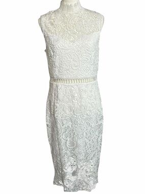 White Lace Midi Dress by MainStrip